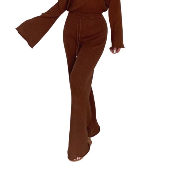 Seven Wonders Drawstring Waist Wide Leg Pants Brown Size Large NWT - Picture 2 of 3